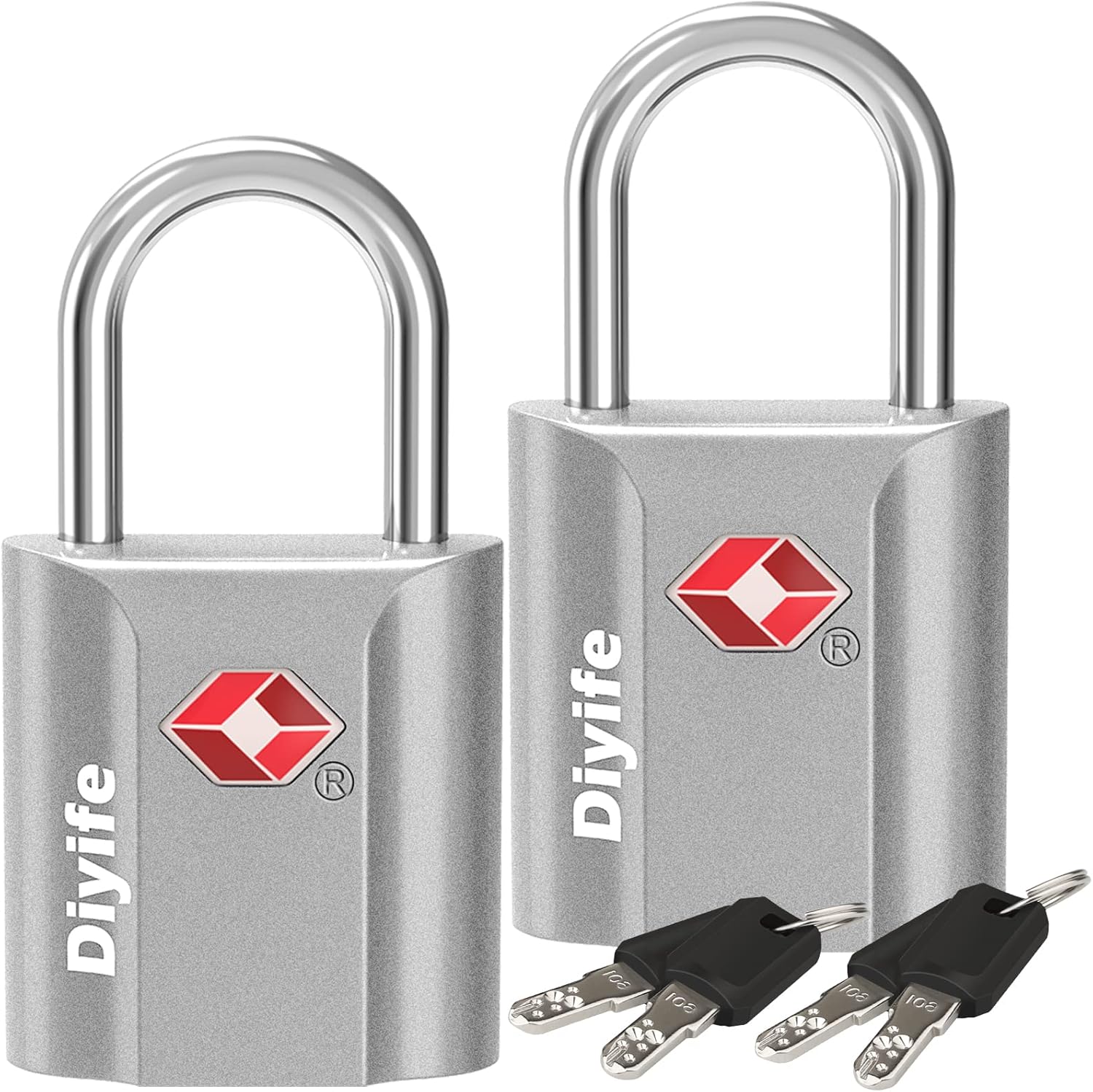 TSA Luggage Locks with Keys, [2 Pack] Diyife Security Suitcase Padlocks with Key...