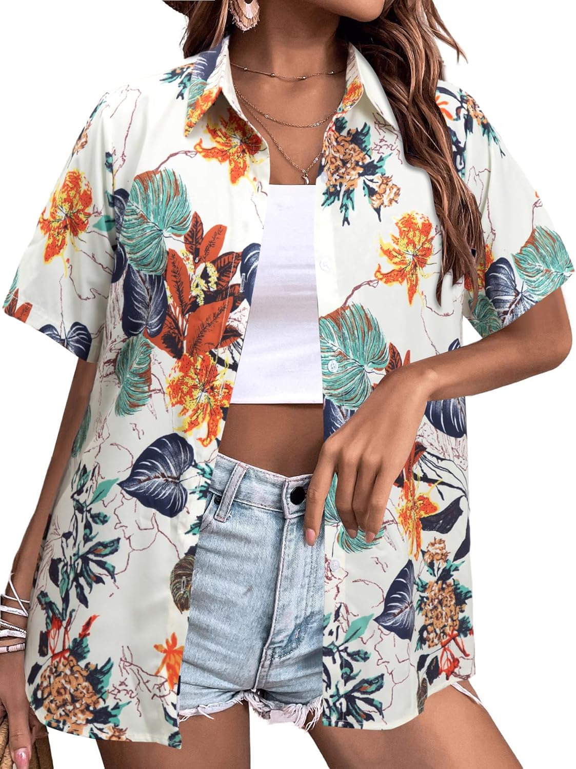 MYHALF Women Hawaiian Shirt, Special Cool Summer T-Shirt, Innovative Hawaii Shir...