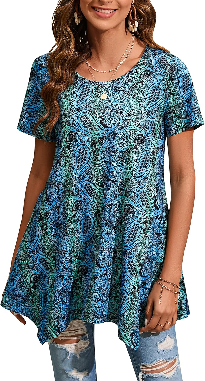 Enmain Womens Casual Tunic Top 3/4 Long Sleeve Longline Blouse Ladies Swing Tuni...