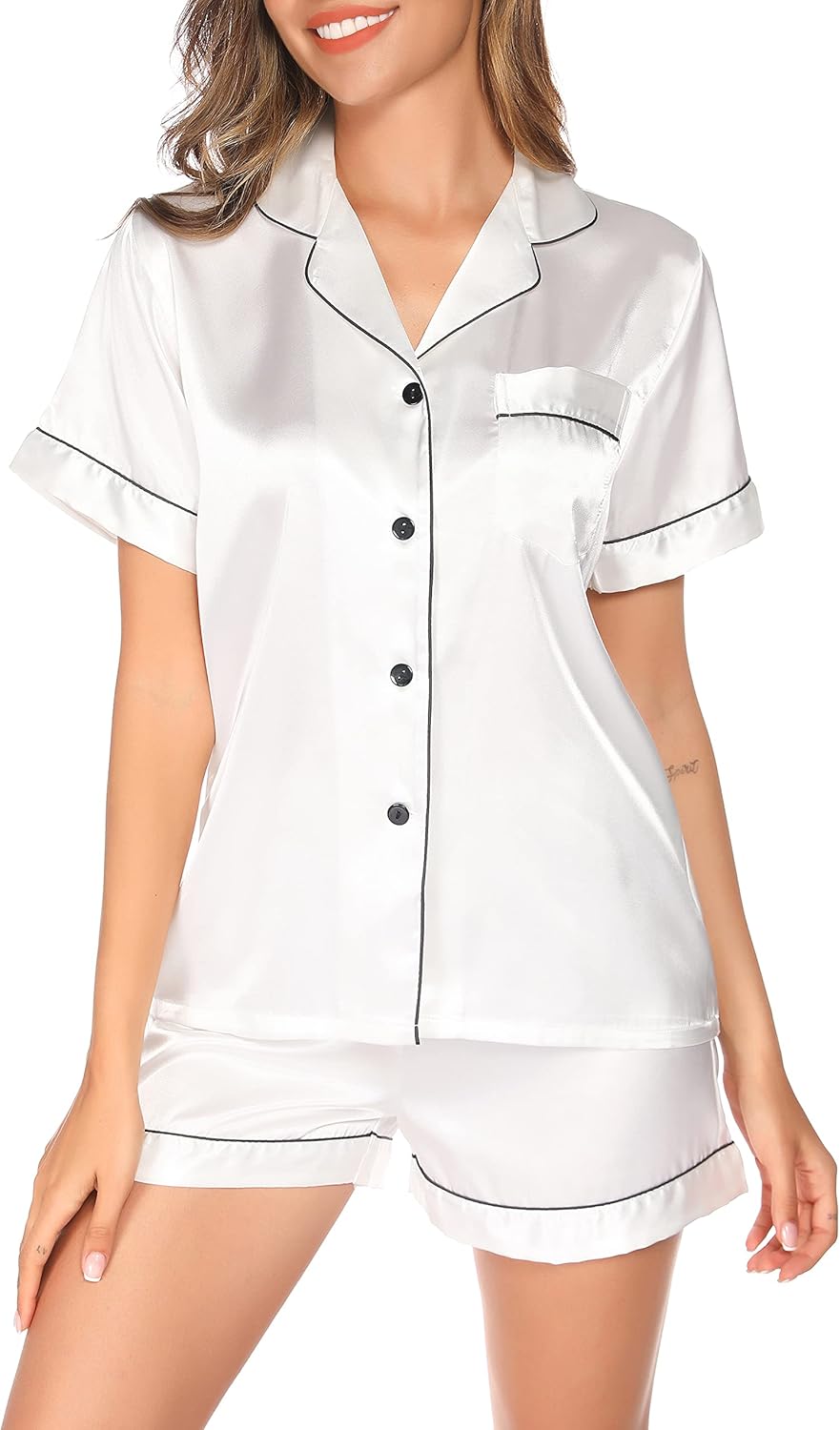 Vlazom Pyjamas for Women, Special Soft Satin Pjs Set, Innovative Two Piece Silk...