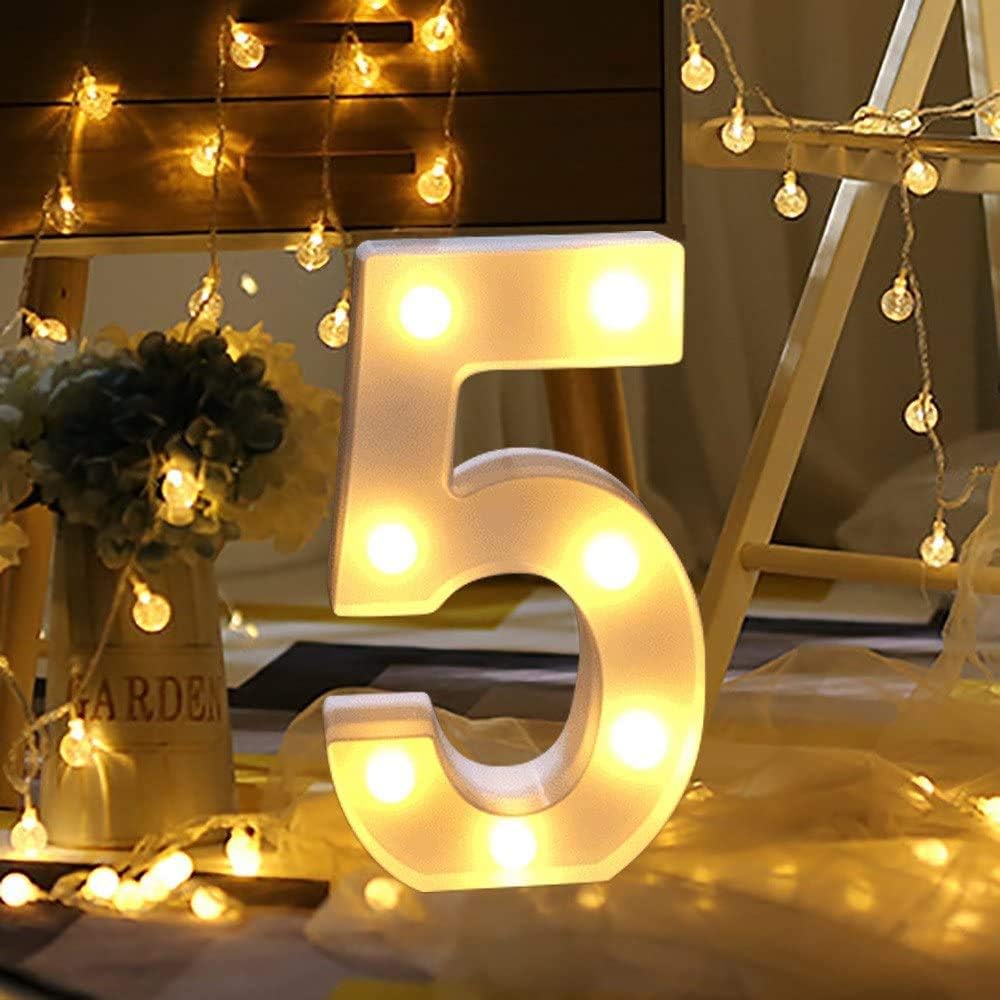 Guijiyi Number Light Sign Marquee Number Light Up Marquee 0-9 Digits Lights Sign...