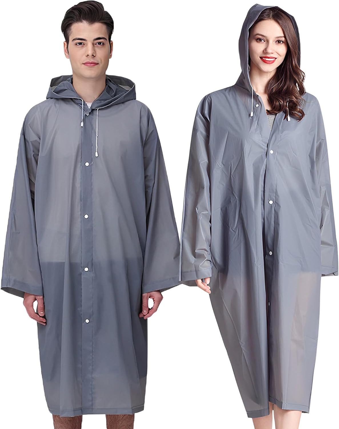 Cosowe Raincoats Rain Poncho for Adults, 2 Pack Reusable Rain Jacket Rainwear Em...