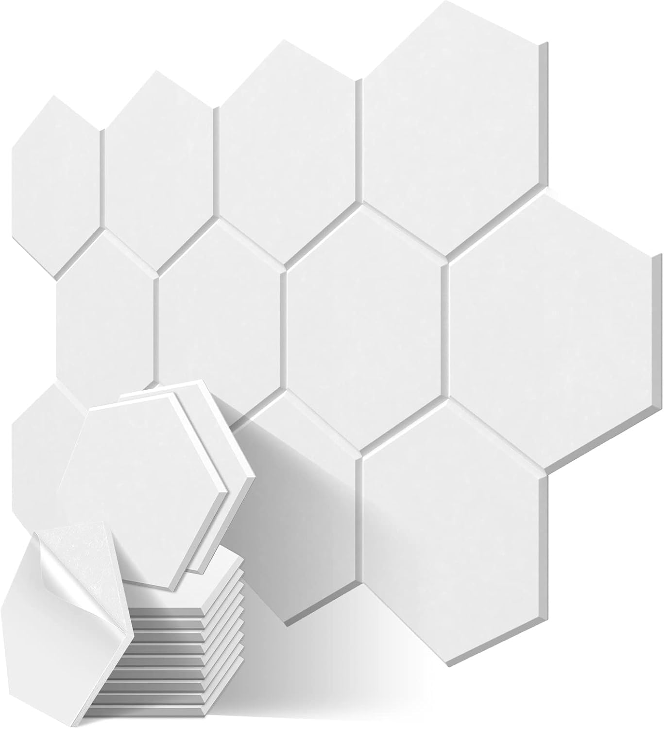 JBER 12 Pack Hexagon Acoustic Panels, Special Sound Proof Foam Self-Adhesive, In...
