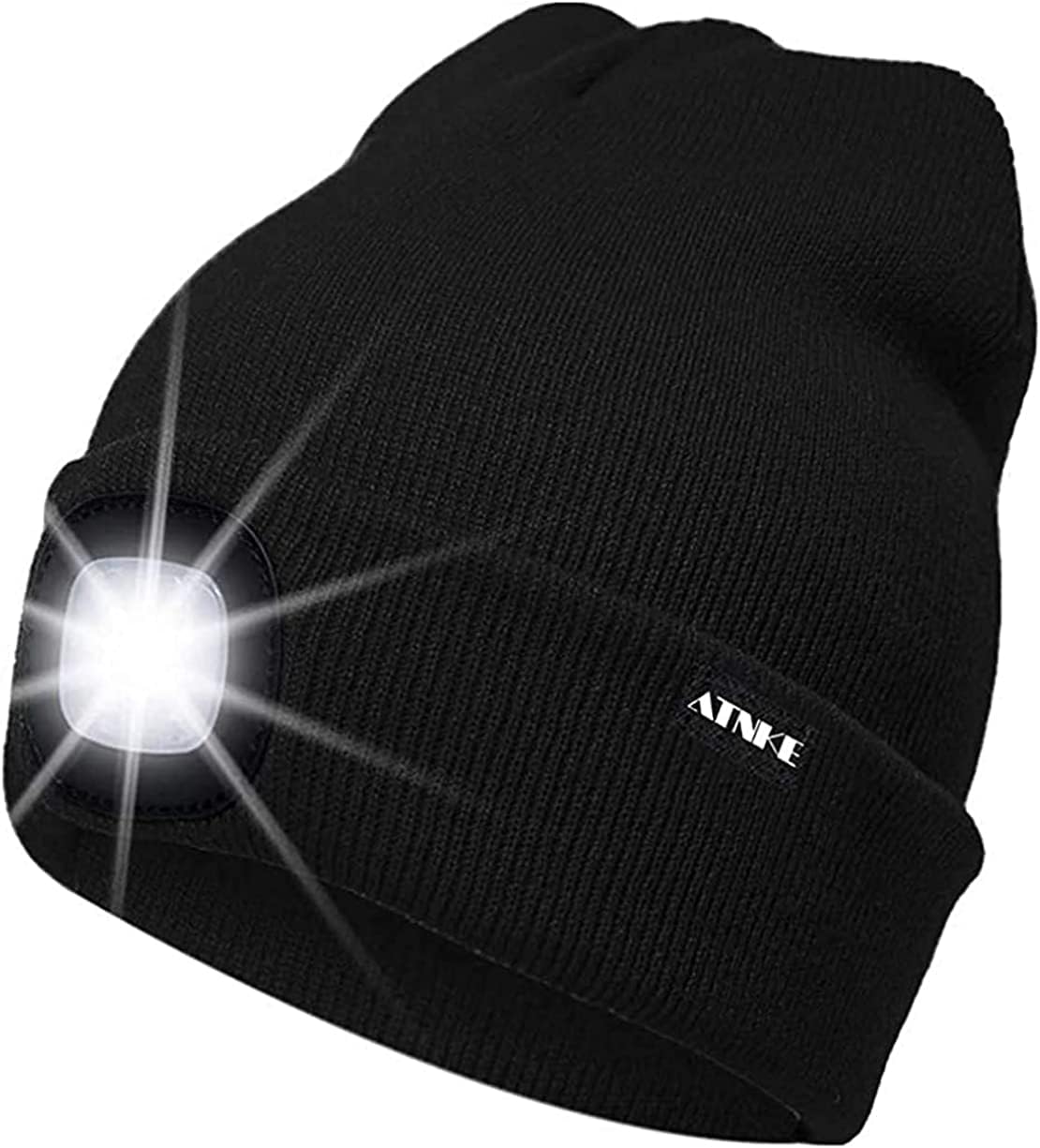ATNKE LED Lighted Beanie Cap, Special Running Hat with USB Rechargeable Ultra Br...