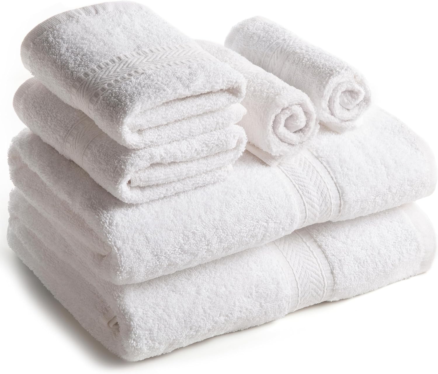 SweetNeedle Towel Set, Exclusive 6 Piece Premium Towels, Soft Cotton Towel Set f...