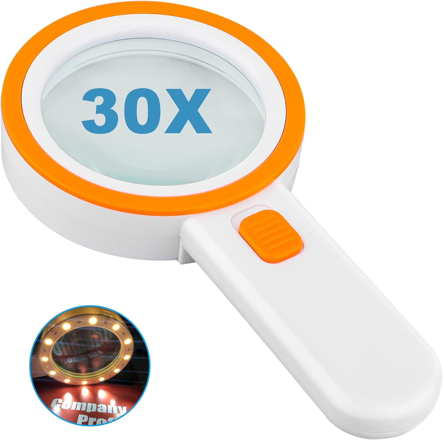 Magnifying Glass with 12 LED Lights, 30X Double Gl...