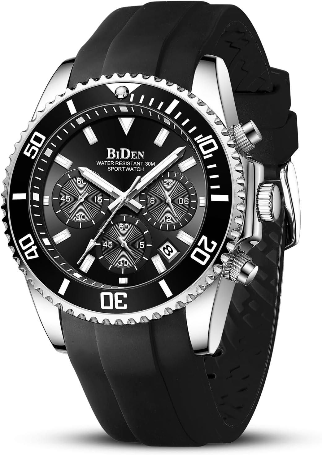 HANPOSH Mens Watches, Unique Chronograph Stainless Steel Analog Quartz Watch, Sp...