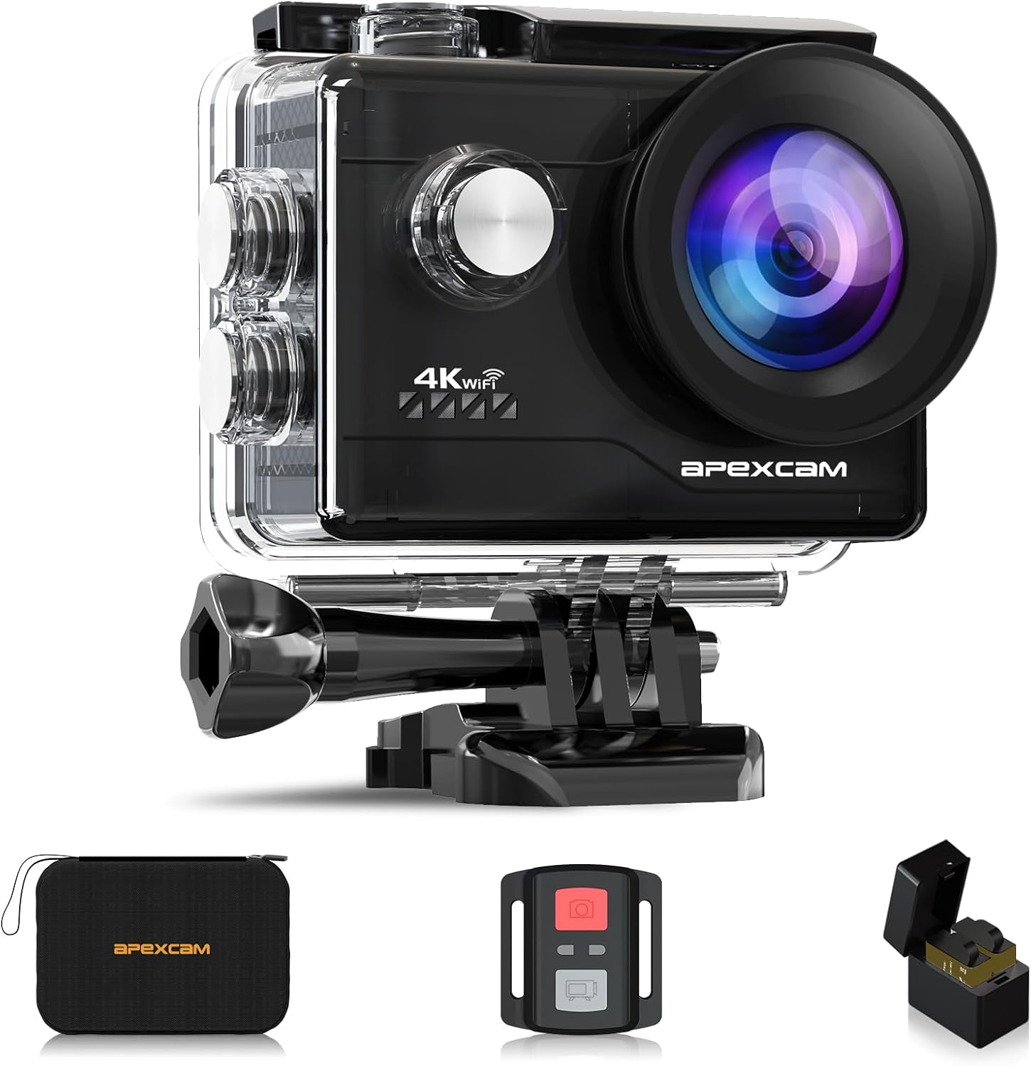 Apexcam 4K Action Camera 20MP 40M Waterproof Sport...