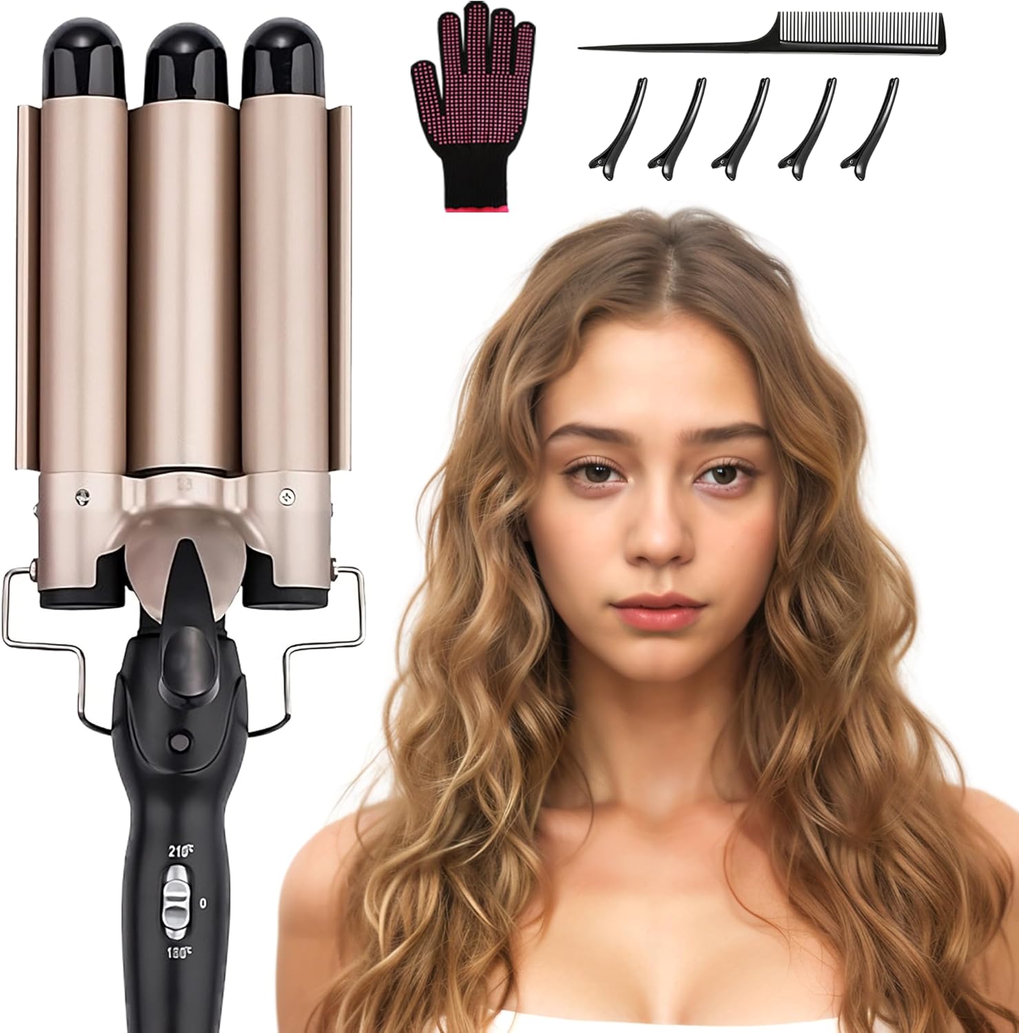 DazSpirit 3 Barrel Hair Wavers, Special Hair Curler for Long/Short Hair, Innovat...
