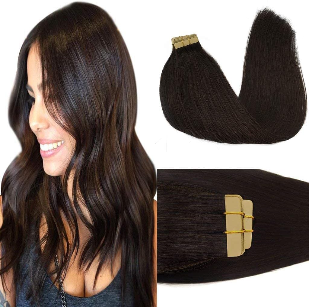 GOO GOO Tape in Hair Extensions, Special Human Hair Extensions for 20pcs 40g 12i...