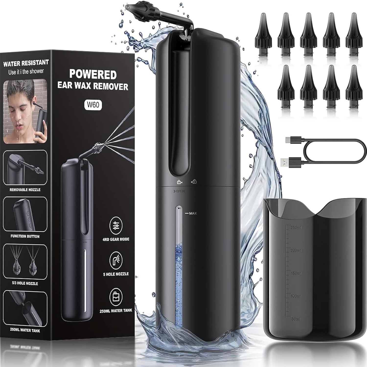 AOPICK Ear Wax Removal Kit, Electric Water Powered Ear Cleaner for Effective Ear...