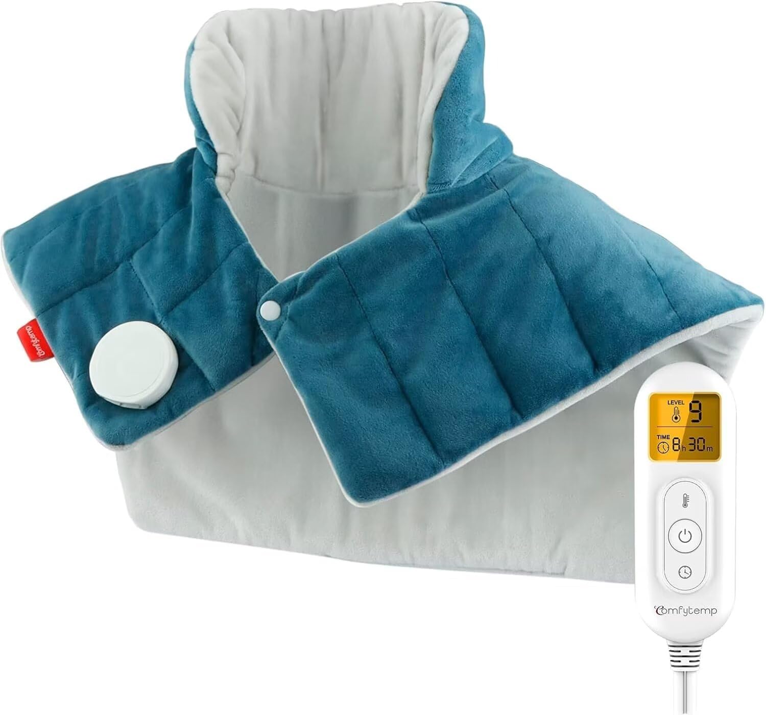 Comfytemp Weighted Neck and Shoulder Heat Pad, 2.2lb Electric Neck Heating Pad w...