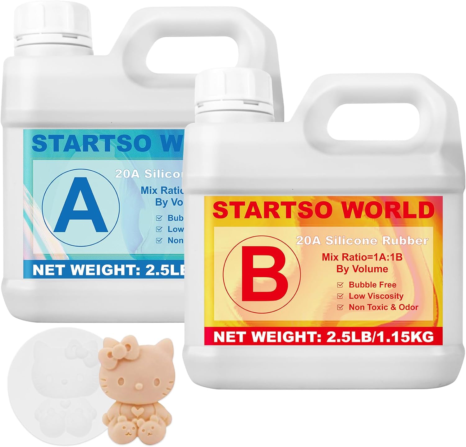 STARTSO WORLD Mold Making Kit, Innovative Silicone Mold Making Kit 20A, High-Qua...