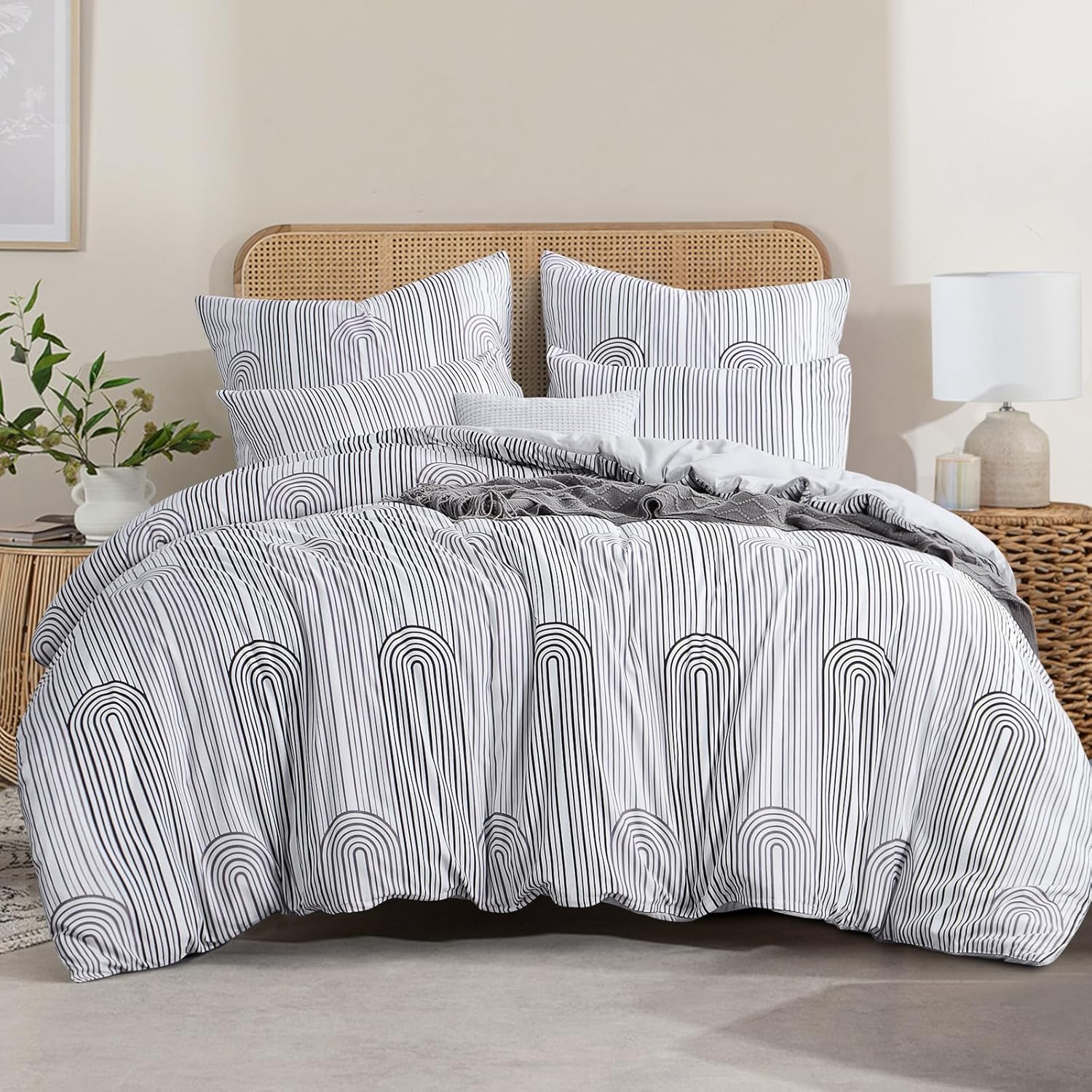 RUIKASI King Duvet Cover Set - Bedding Kingsize Bed Set Printed Patterned with P...