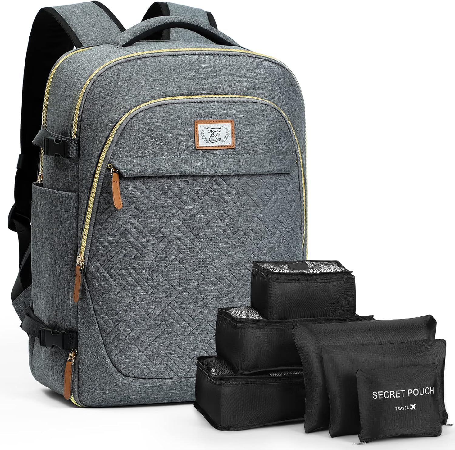 Lekesky Travel Backpack, Unique Laptop Backpack for Women and Men with 6 Packing...