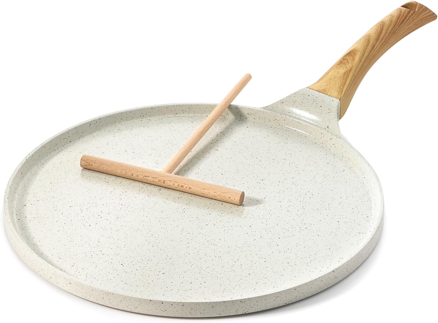 SENSARTE Nonstick Pancake Pan with Spreader, 26cm Swiss Ceramic Coating Dosa Pan...
