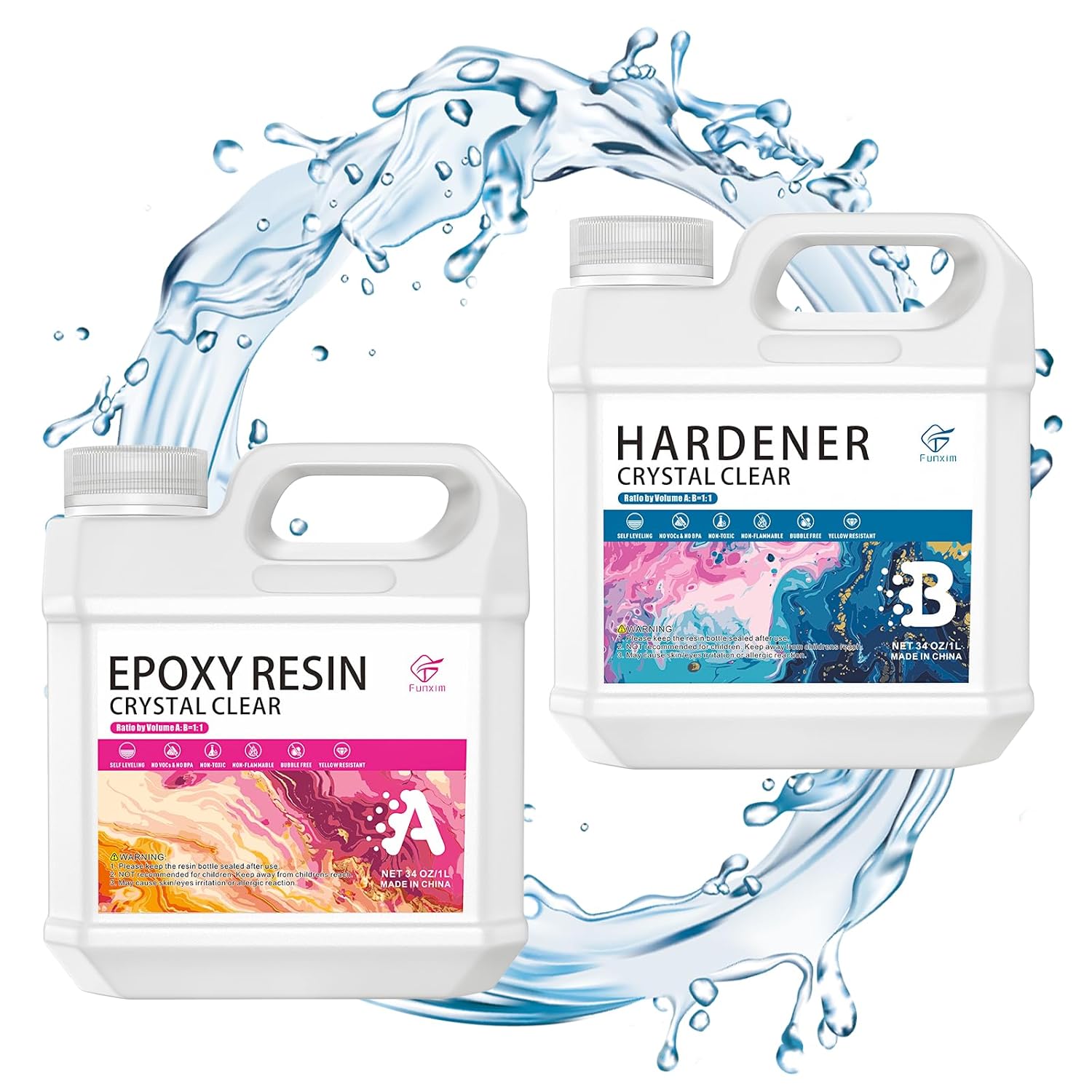 Epoxy Resin Kit, Special 2L/68oz Crystal Clear Epoxy Resin, Innovative Easy Mix...
