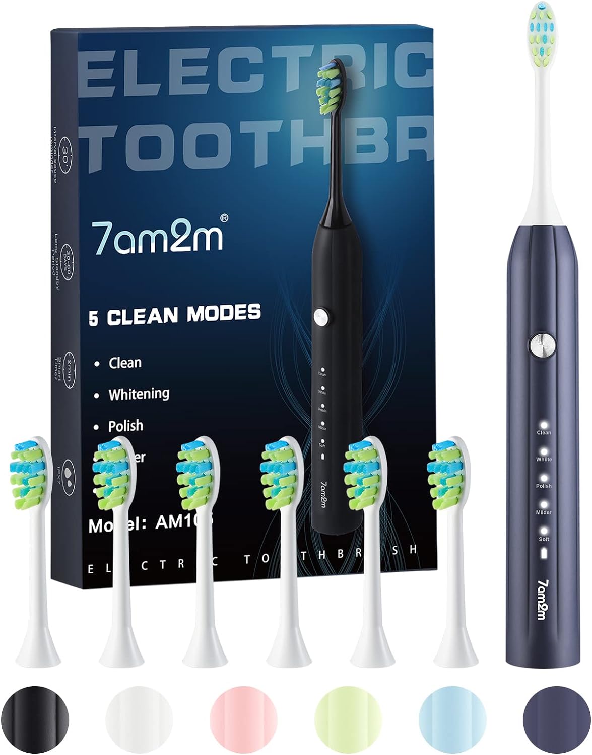 7AM2M Sonic Electric Toothbrush, Efficient Electric Toothbrush for Adults and Ki...