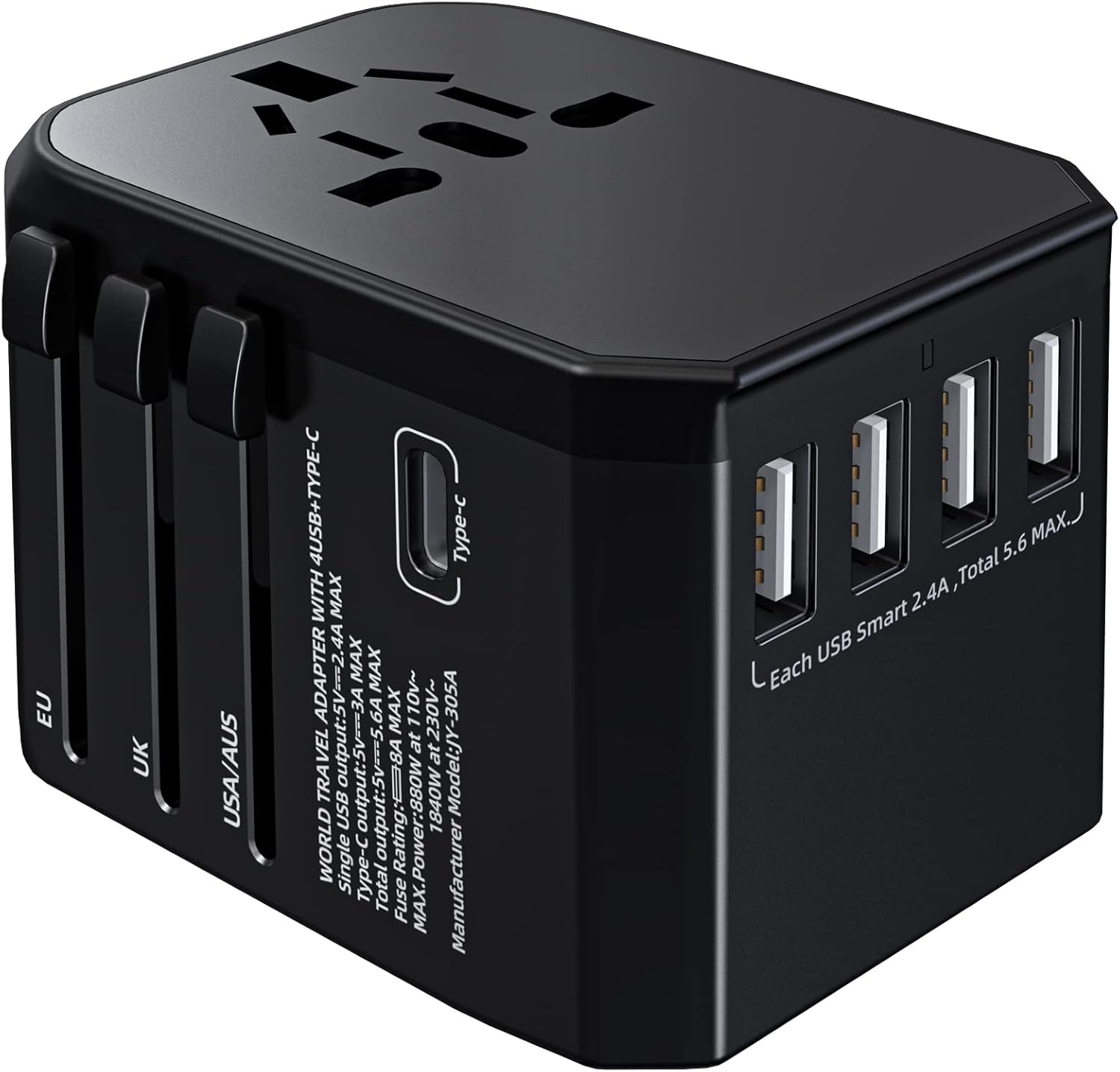 Universal Travel Adapter Travel Plug, Worldwide Travel Adapter with 4 USB Ports...