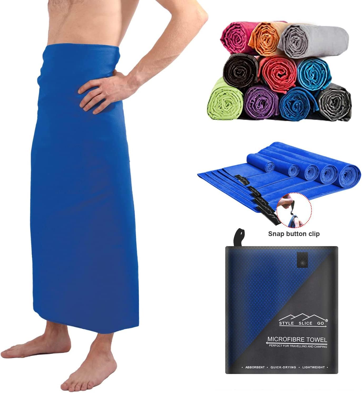 Style Slice Microfibre Towel, Special Quick Dry Lightweight Absorbent Travel Tow...