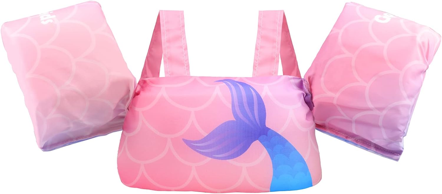 Gogokids Toddler Swimming Float Vest, Special Arm Bands Kids Swim Vest with Shou...