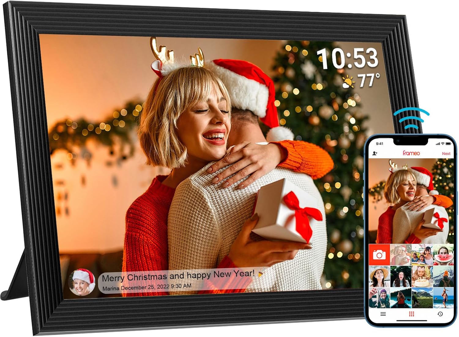 Digital Photo Frame WiFi Built in 32GB Memory 10.1 Inch Digital Picture Frame, 1...