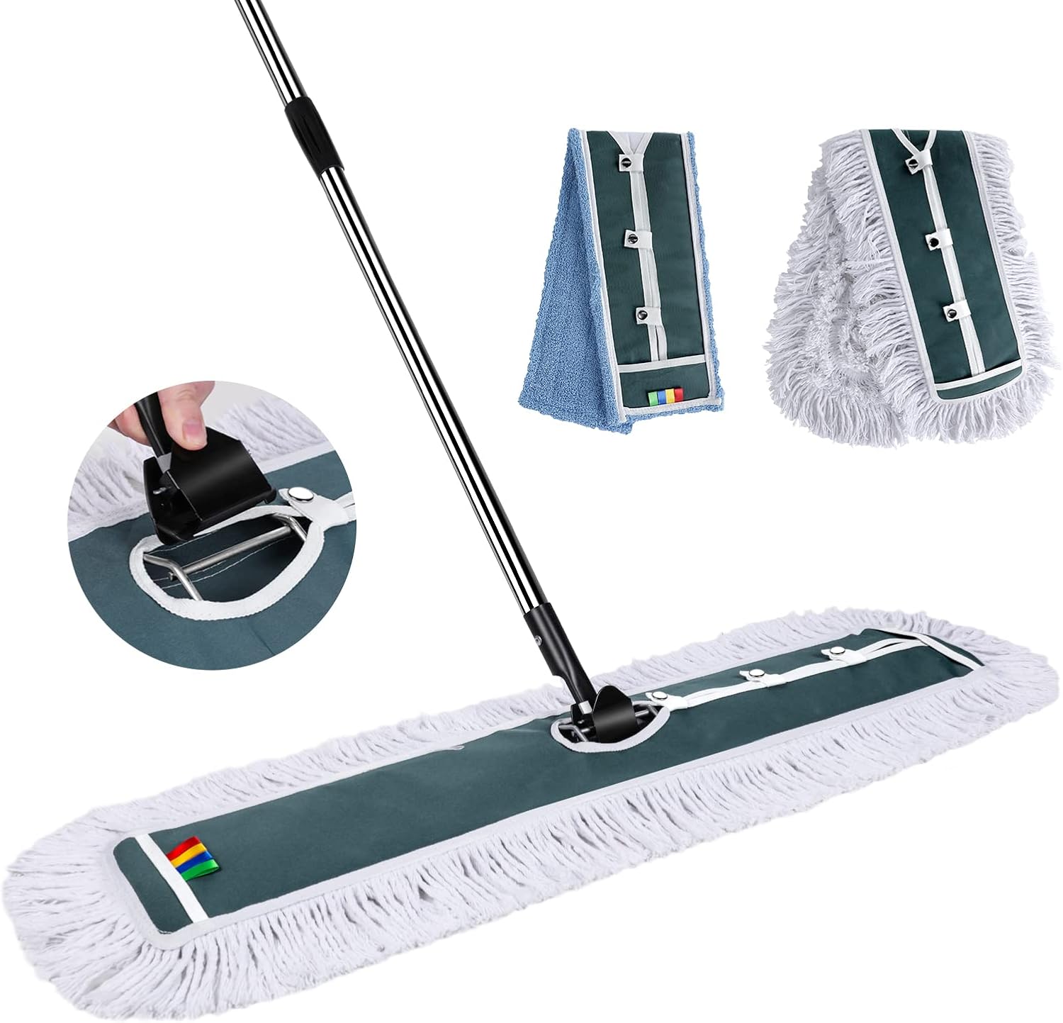 Myiosus Industrial Mop, 105cm Extra Large Floor Mop with Microfiber & Cotton Pad...