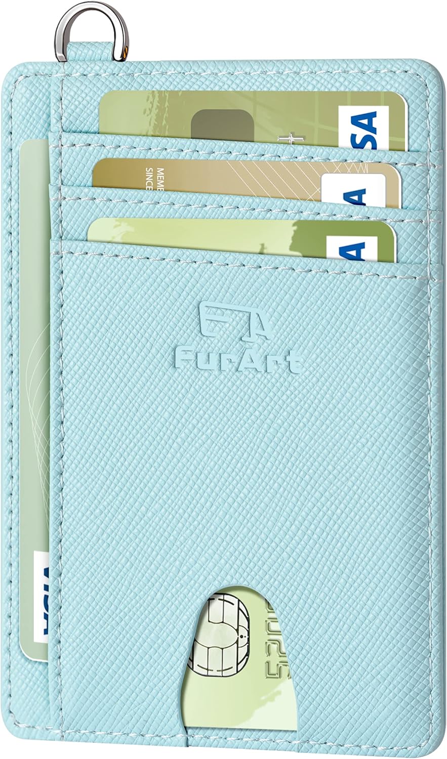 FurArt Credit Card Holder Wallet, Slim RFID Blocking Minimalist Women's Card Wal...