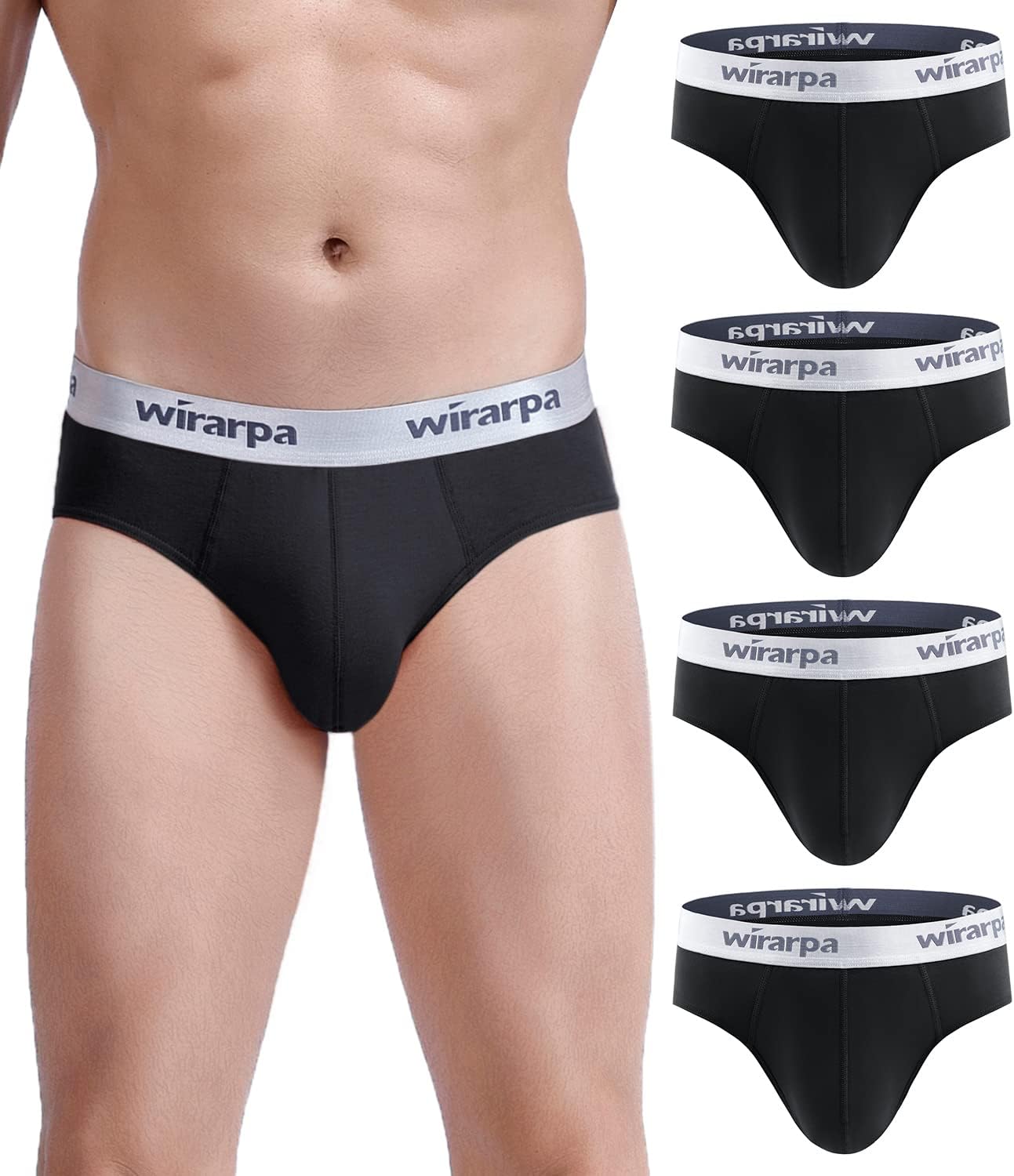 wirarpa Boxer Briefs, Soft Cotton Mens Underpants with Wide Waistband, High-Qual...
