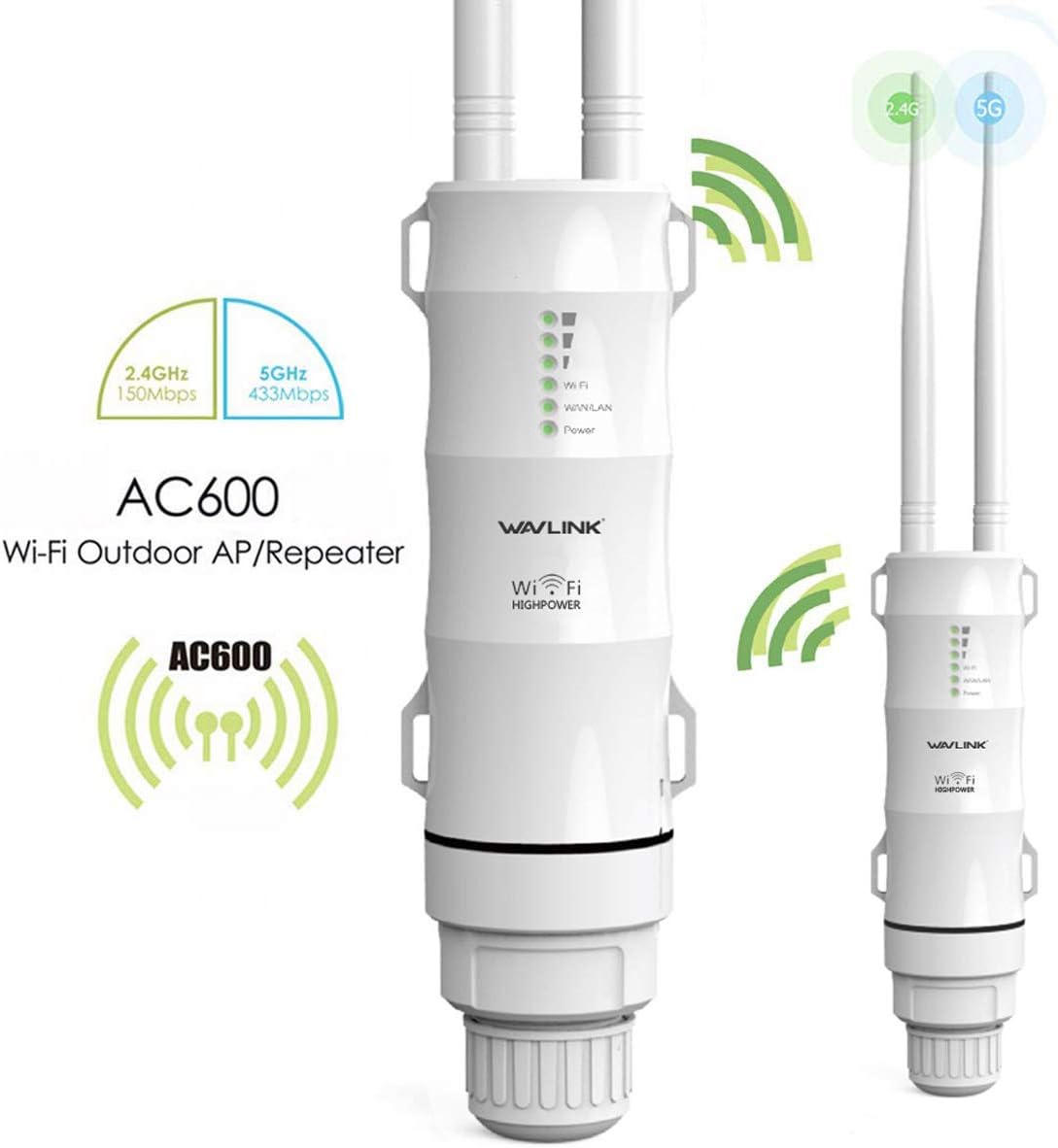 Wavlink AC600 Wireless Outdoor WiFi Signal Booster,Access Point/Outdoor Router/R...