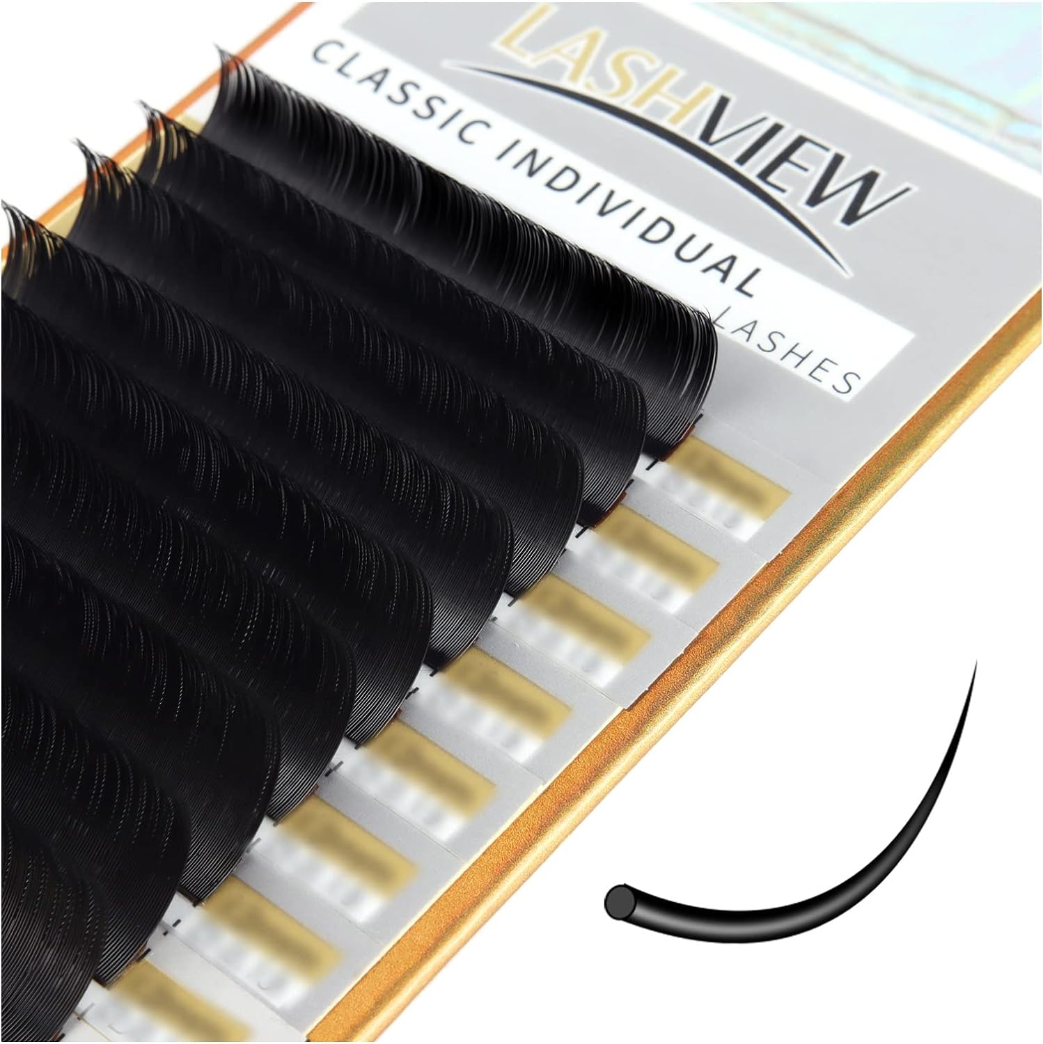 Top Quality LASHVIEW 0.20 Thickness Silk D Curl Fake Eyelash Extensions, Unique...