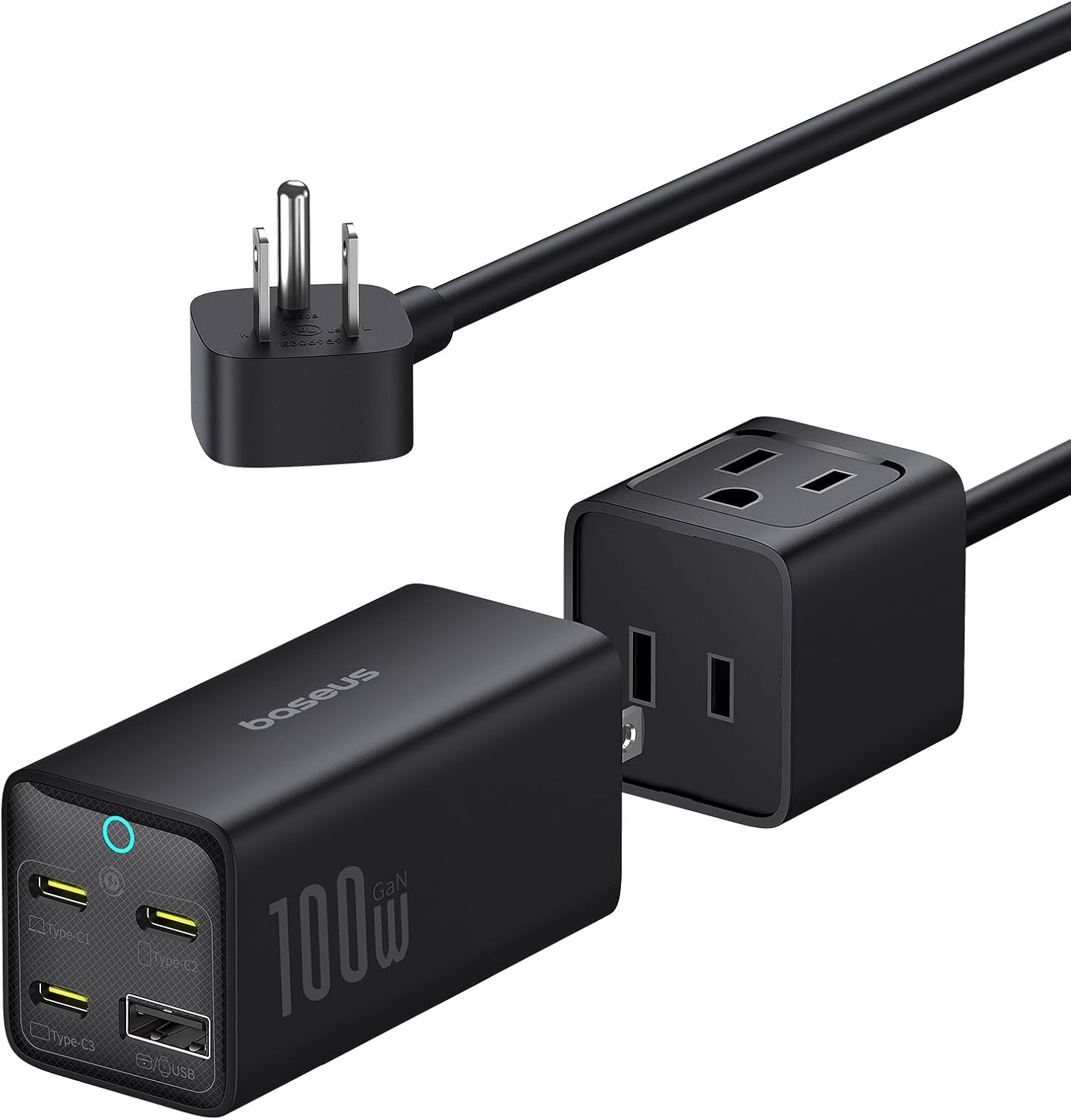 Baseus Charging Station 100W, 5 in 1 Travel Power Strip USB C Charger, with 5ft...