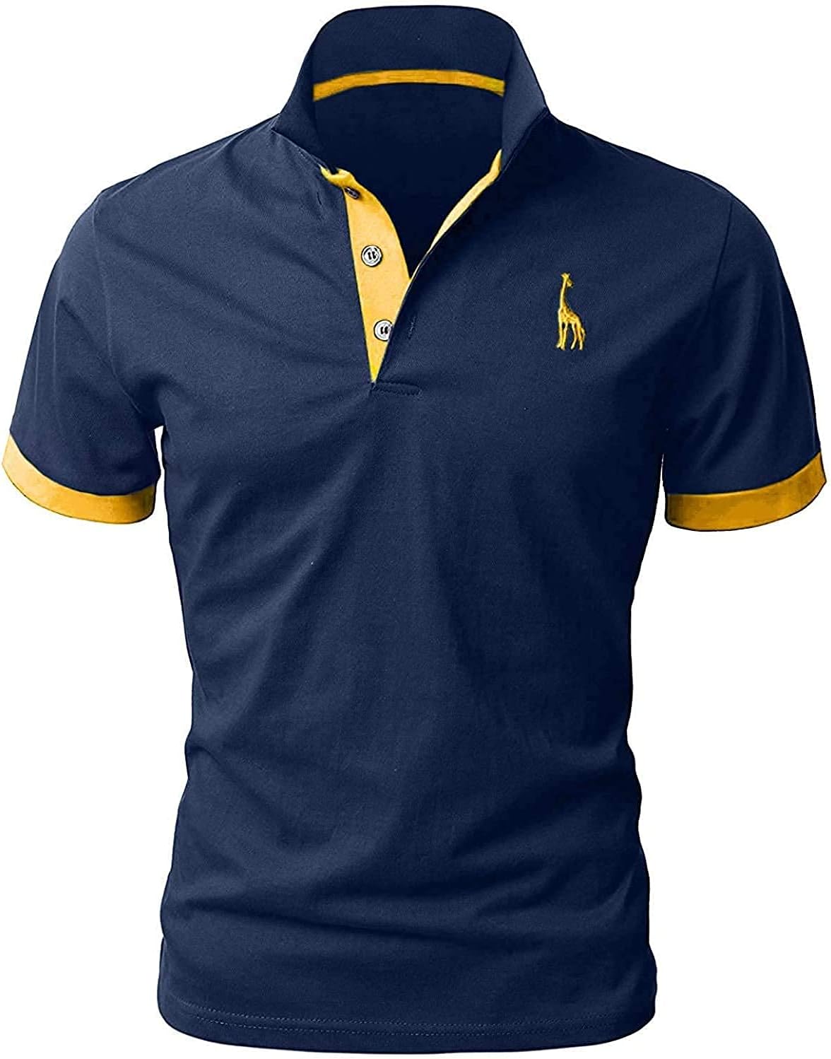 LIUPMWE Mens Polo Shirts, Special Short Sleeve Golf T-Shirt with Giraffe Embroid...
