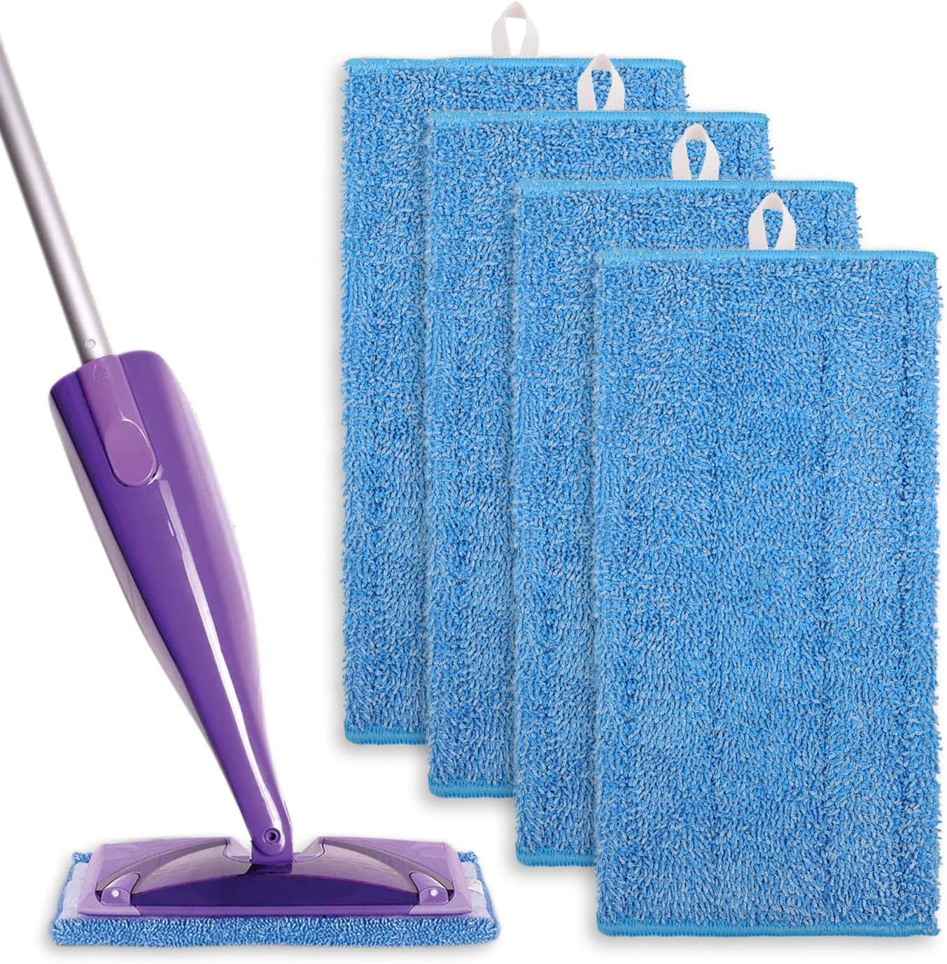 4 Pack Upgraded Reusable Mop Refill Pads for Flash Powermop, Absorbing Pads for...