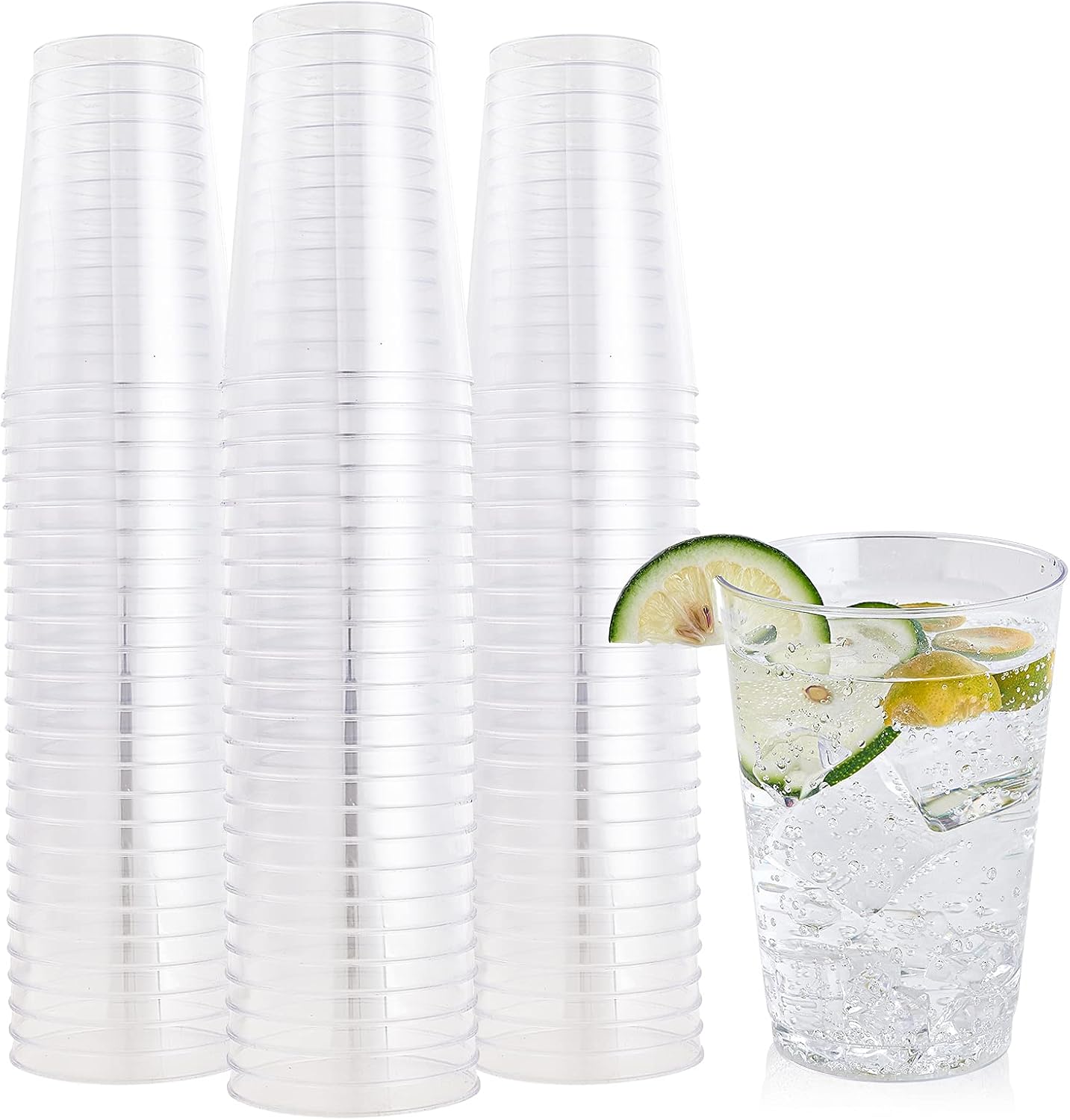 Quality FOCUSLINE 100 Pack Clear Plastic Cups, Special Disposable Cups 12 oz, Du...