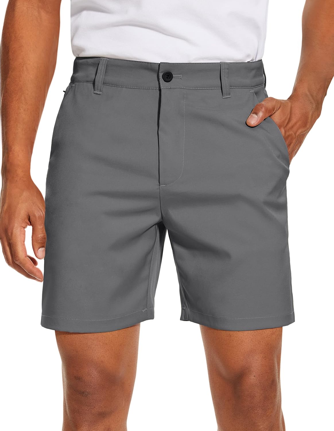 PULI Men's Golf Dress Shorts Flat Front Hybrid 7 Inch Lightweight Quick Dry Chin...