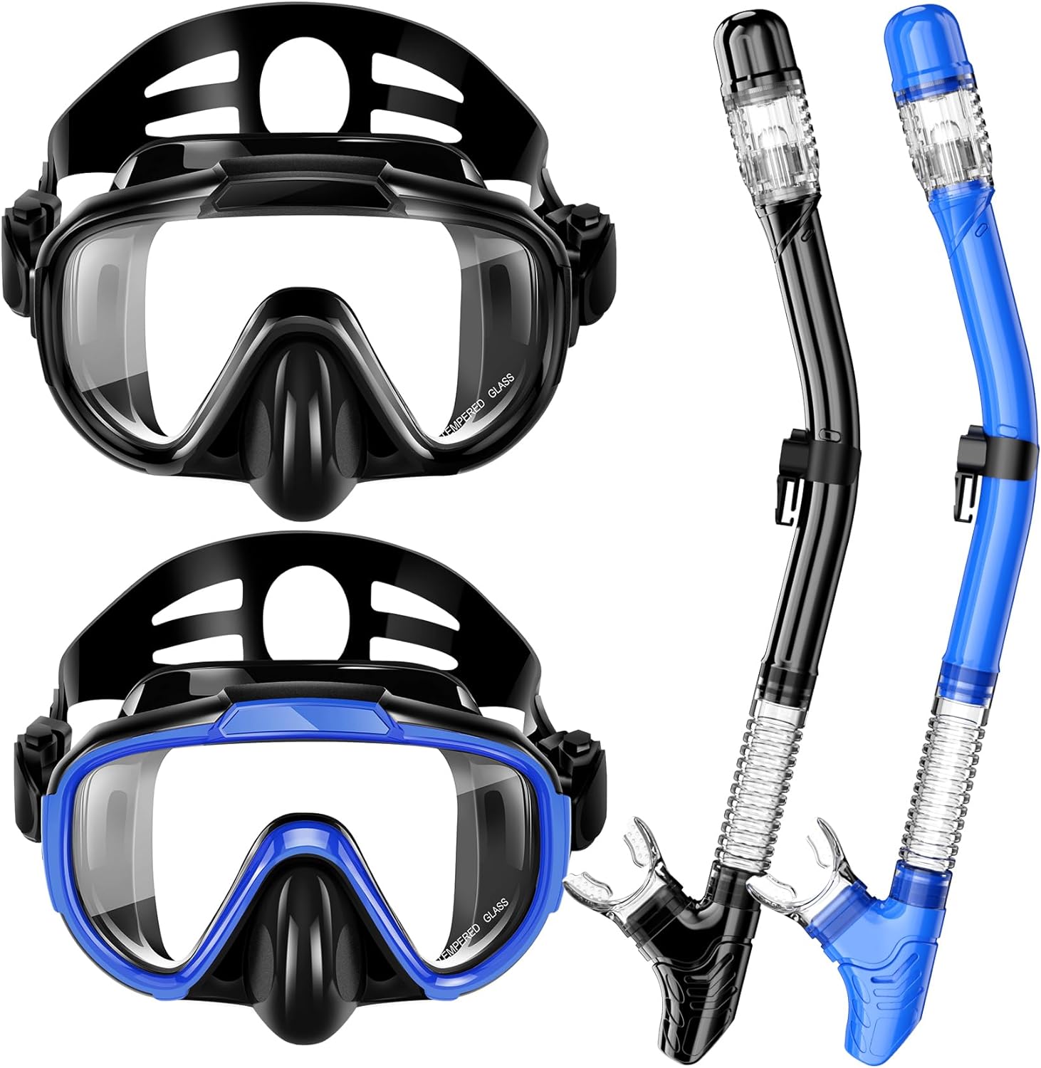 Snorkel Set, Dry Top Snorkeling Gear for Adults, Panoramic Anti-Leak and Anti-Fo...