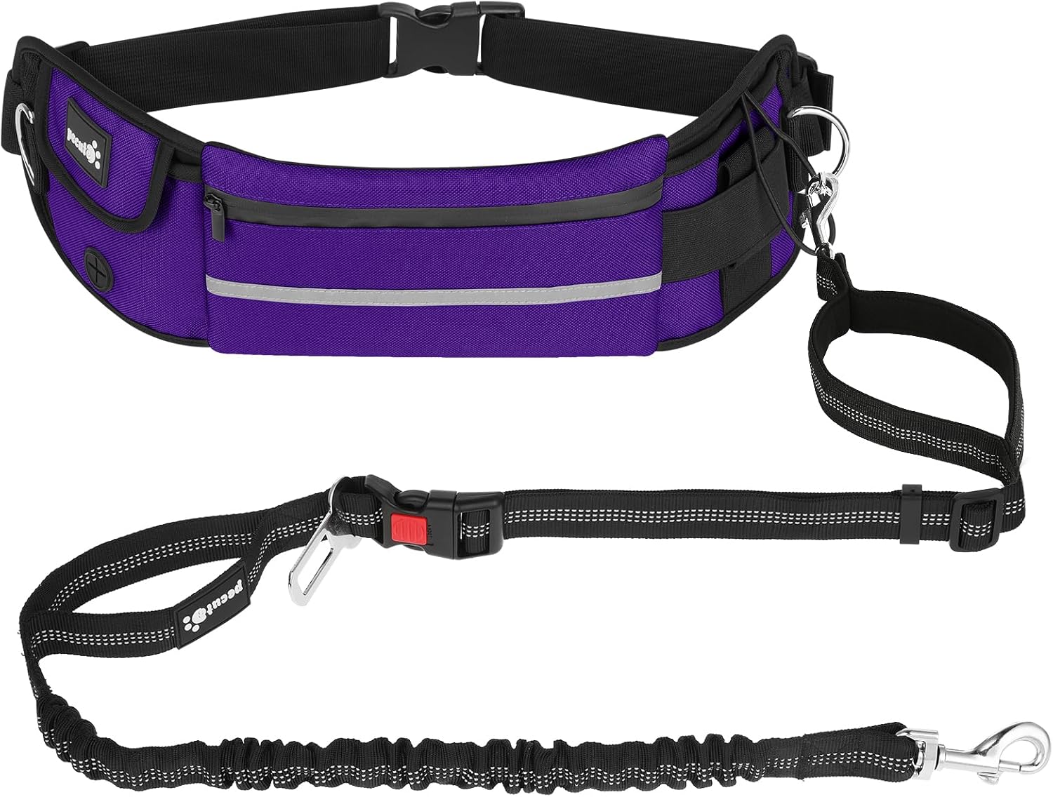 pecute Hands-Free Dog Running Leads, Adjustable Dog Walking Belt with Pockets &...