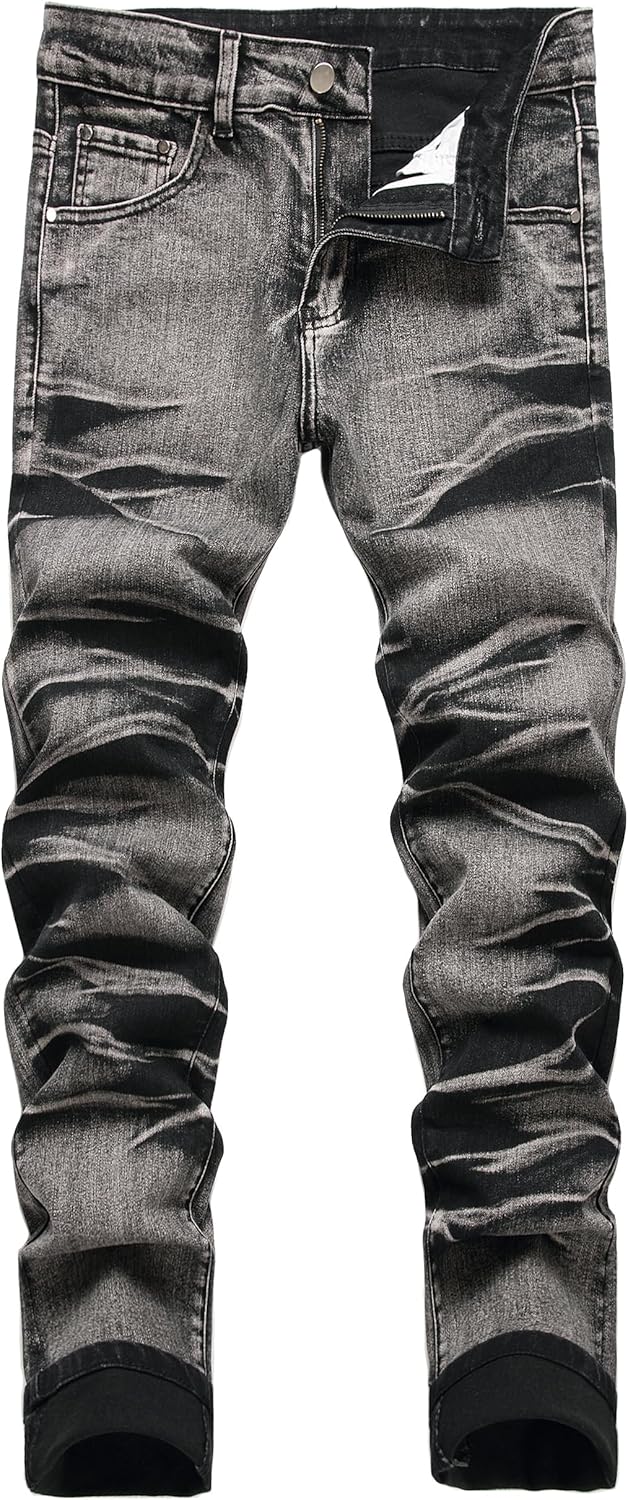 Men's Slim Fit Stretch Jeans, Special Skinny Jeans for Fashion, Innovative Rippe...