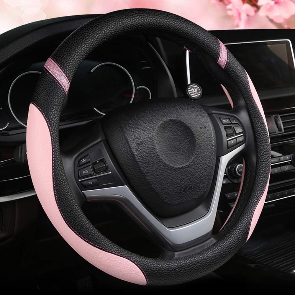 Unique Steering Wheel Cover for Women, Stylish Universal Leather Steering Wheel...