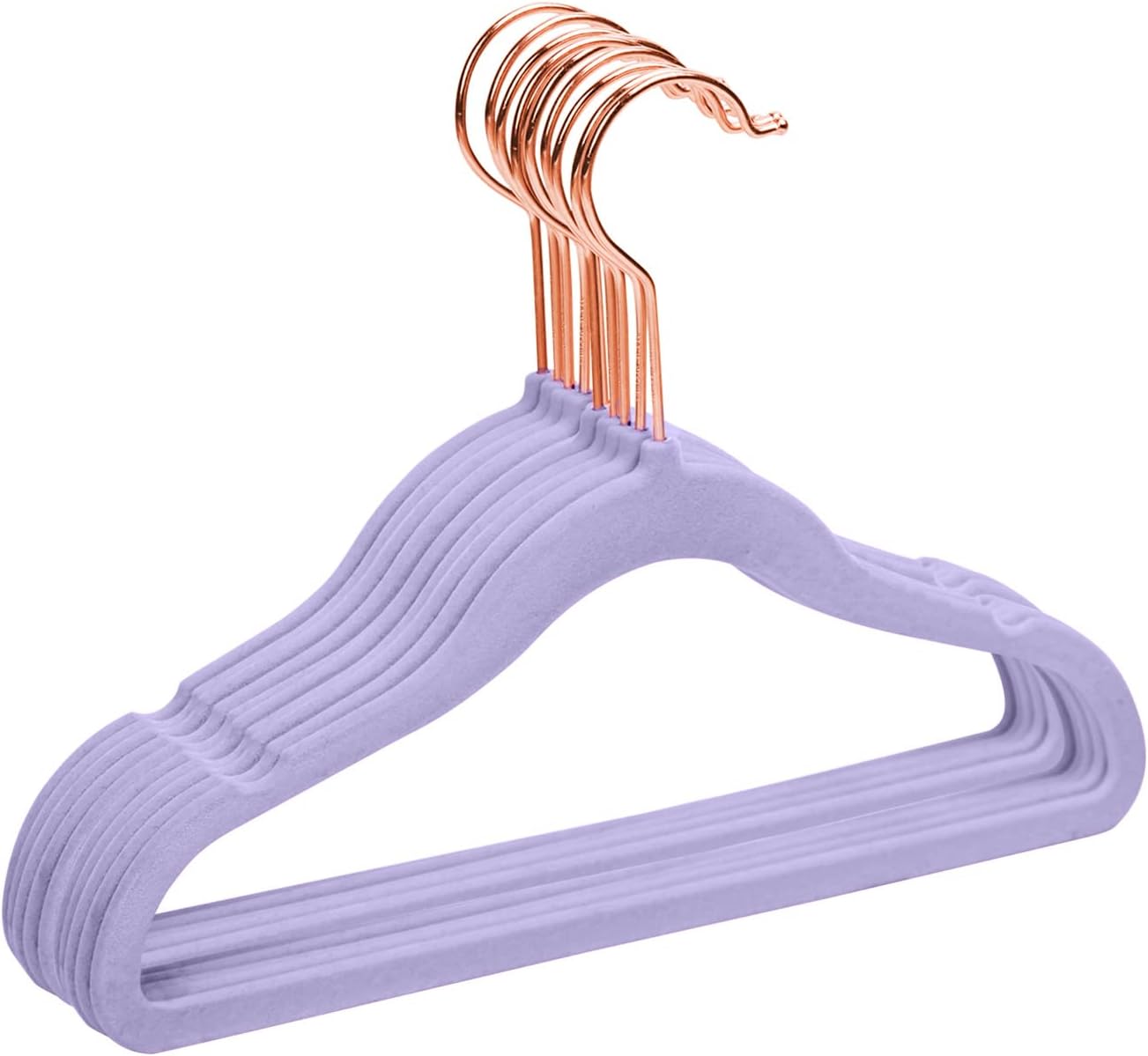 MIZGI Premium Kids Velvet Hangers, Special Children's Hangers with Copper/Rose G...