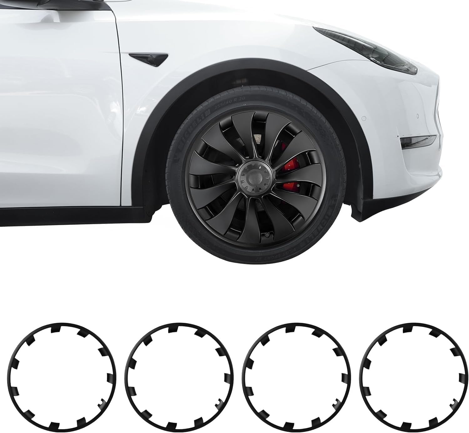 BASENOR Tesla Model Y 21 Inch Wheel Rim Protector ABS Rim Guard Hubcap Curb Rash...