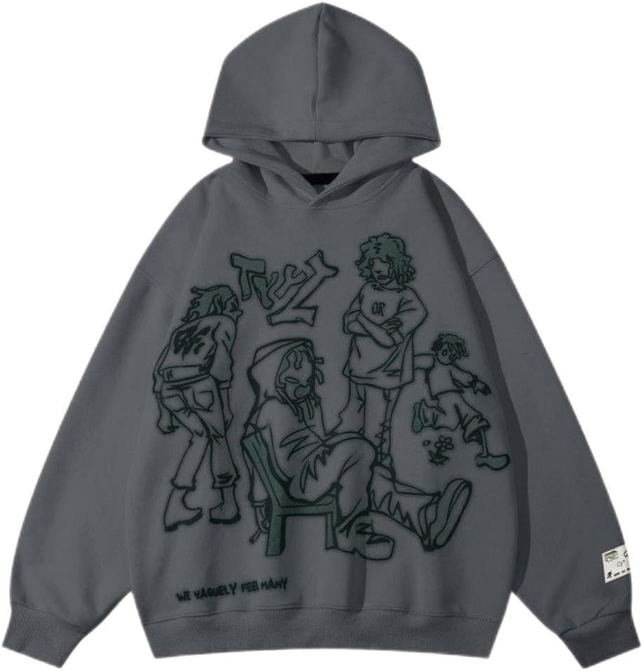 Aelfric Eden Hoodie, Special Mens Oversized Hoodie with Cartoon Character Print,...
