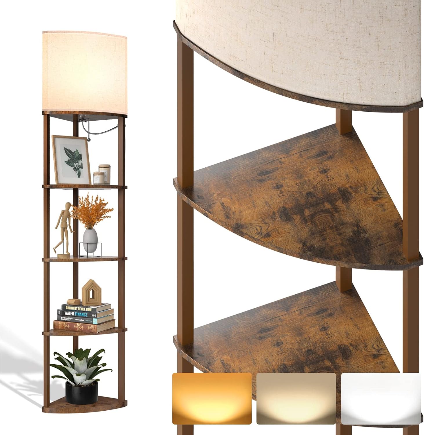 addlon Corner Lamps, Special 5-Tier Shelf Floor Lamp, Innovative Display Lamp wi...