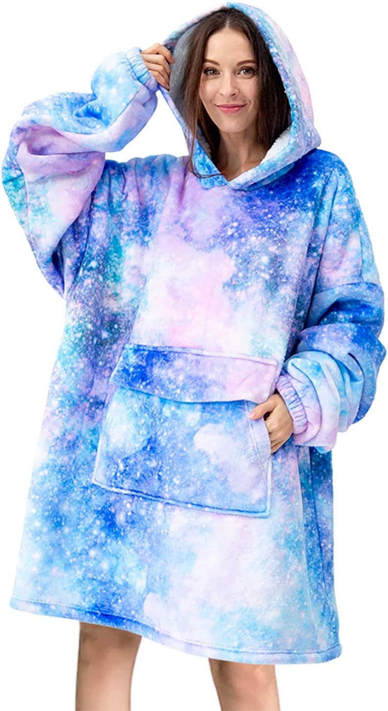 Fiosnow Galaxy Blanket Hoodies for Women and Men Adult Oversize Wearable Blanket...