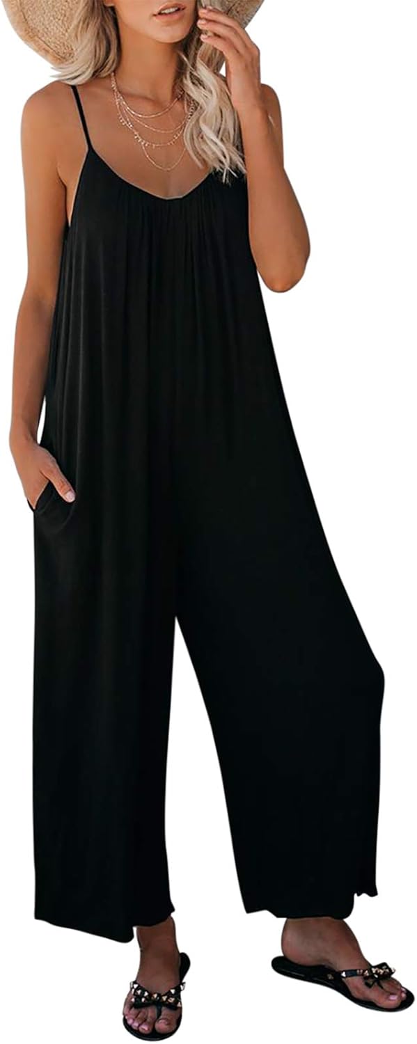 Dokotoo Women's Jumpsuit, Special Loose Sleeveless Romper with Adjustable Spaghe...