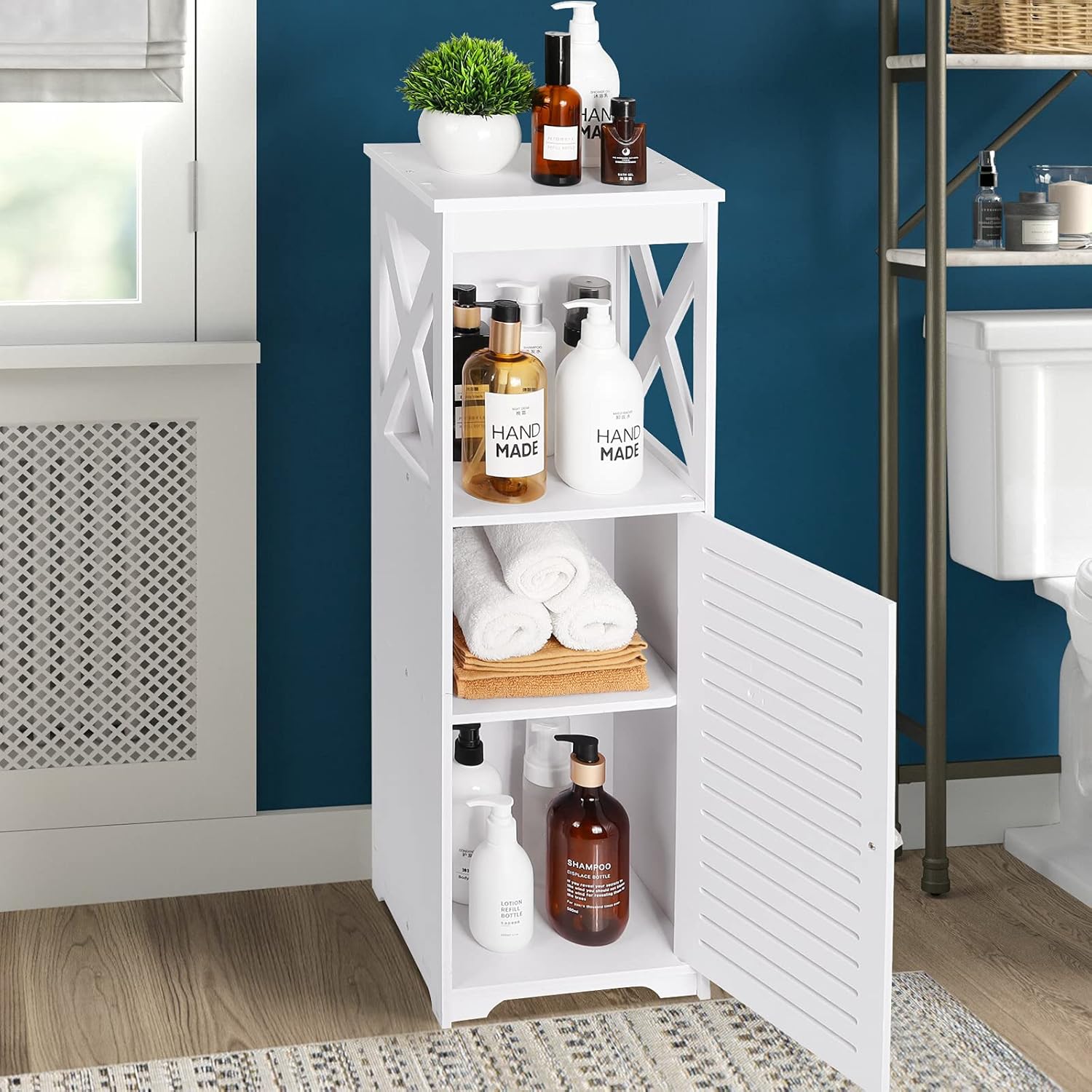 OUDIE Bathroom Cabinets, Special Bathroom Storage Shelf Organizer, Innovative Wh...
