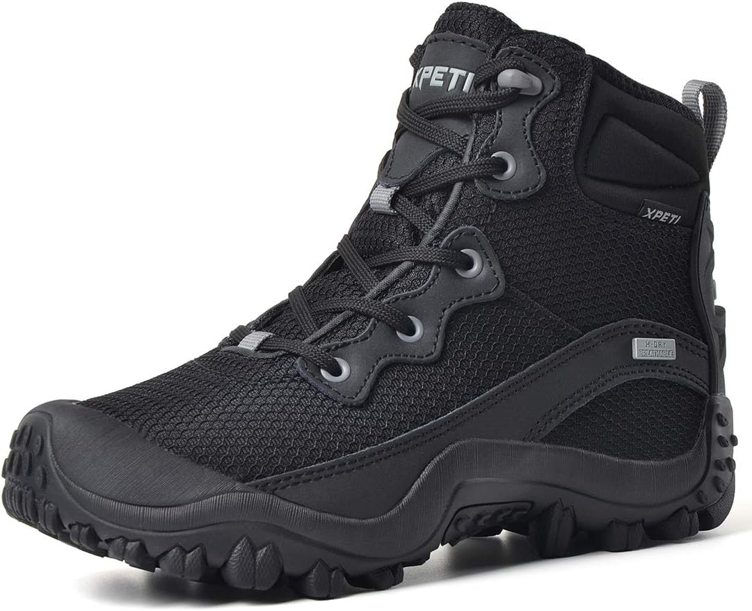 XPETI Women's Dimo Mid Waterproof Hiking Boot Non Slip 7 Black