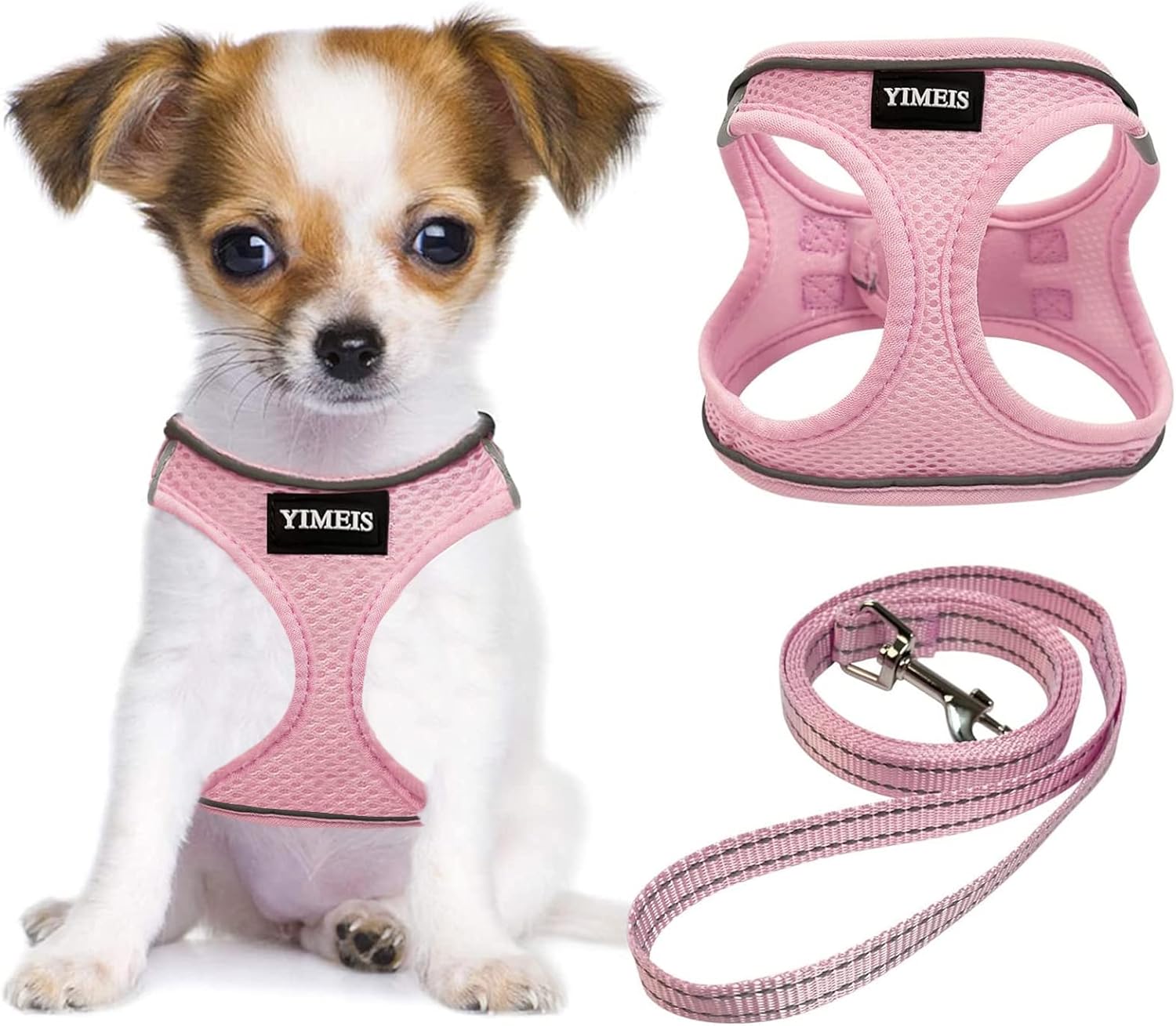 YIMEIS Dog Harness and Leash Set, No Pull Soft Mesh Pet Harness, Reflective Adju...