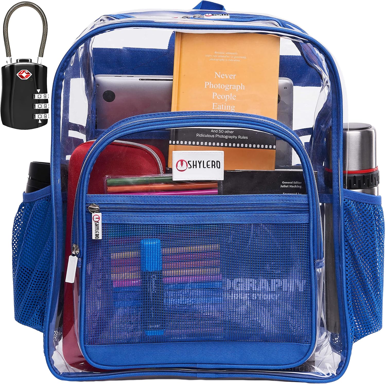 SHYLERO Clear Backpack, Special Heavy Duty Backpack with TSA Lock, Innovative PV...